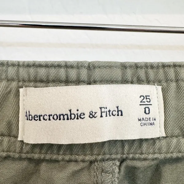 Abercrombie Cargo Pants Size 25 Green Wide Leg Baggy High Rise Minimalist Grunge - Image 7