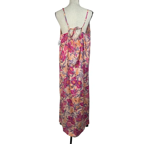 Old Navy X-Large Maxi Dress Sleeveless Side Slits Floral V-Neck Lightweight New - Image 5