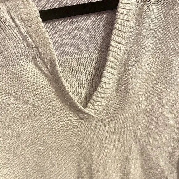 Alice + Olivia 100% Linen Beige‎ Crop Beach Sweater Size XS - Image 9