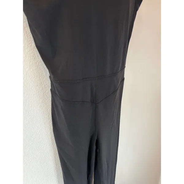 JoyLab Womens Black‎ Short Sleeve Scoop Back Athletic Jumpsuit Straight Leg - Image 6
