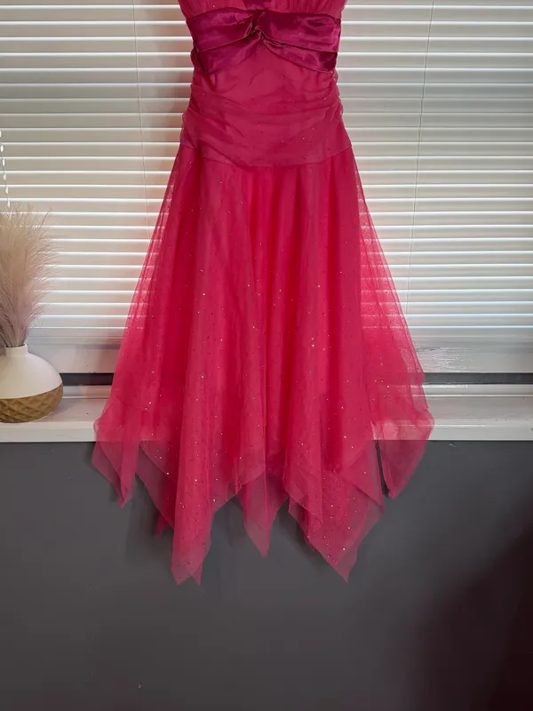 Hot Pink Tulle Coquette Dress | Fairycore Princess Prom Dress XS/S Petite - Image 4