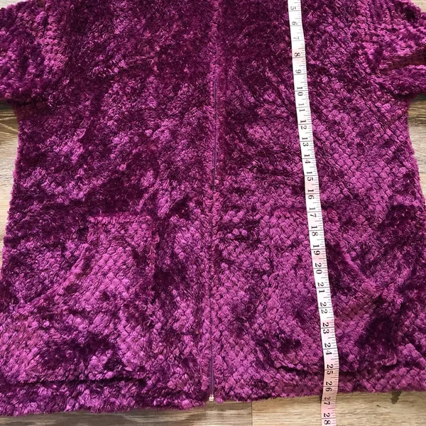 Cuddl Duds Plush Zip Up Purple Jacket L - Image 5