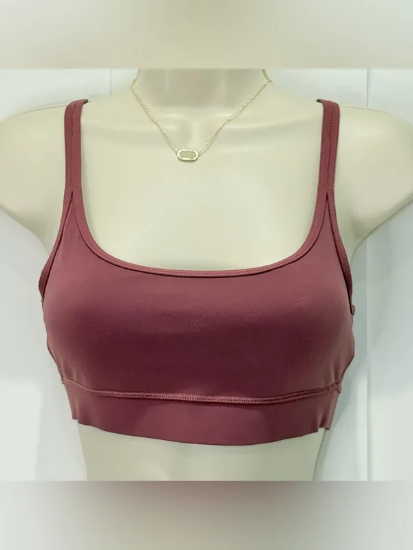 Vuori Mindset Sports Bra XS Cedar Mauve Strappy Workout Yoga Pilates Running - Image 5