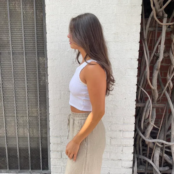 Urban Outfitters ribbed white one shoulder crop top sz s - Image 3