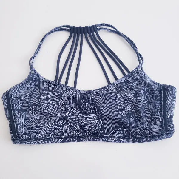 Lululemon Lighten Up BraMini Dottie Tribe White Racerback Sports Bra - Image 3