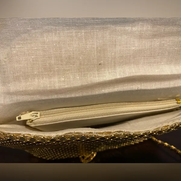 Gold sequin women’s clutch bag with chain strap glamour purse - Image 2