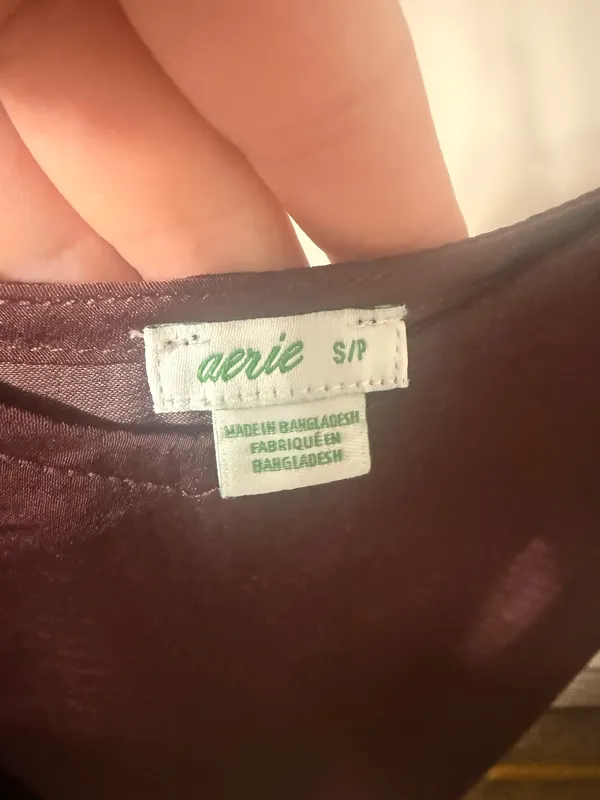 Aerie Burgundy Satin Dress - Image 4