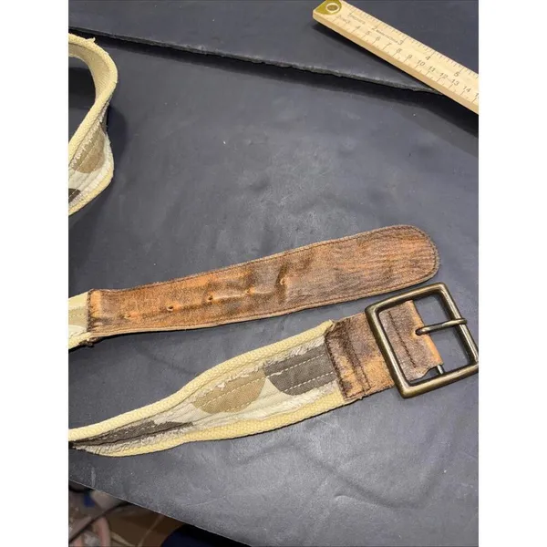 Vintage Old‎ Navy Camo Cargo Leather BOHO Hippie Skater Streetwear Y2K Belt - Image 15
