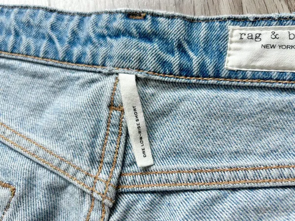 Rag & Bone Dre Low-rise Destructed Soft Denim Shorts Medium Wash Size 27 - Image 5