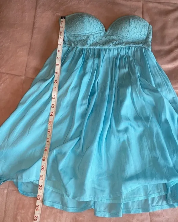 Sabo Skirt Blue Strapless Lace Summer Dress - Image 7
