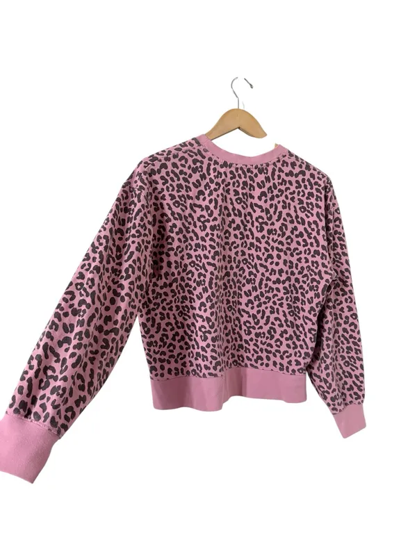 RAILS Cheetah Leopard Pink Jaguar Animal Print Sweatshirt Crew Pullover Top - Image 5