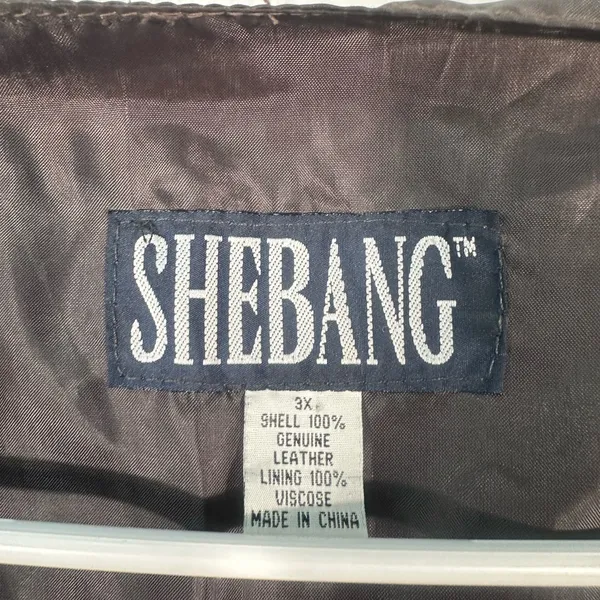 Shebang Brown Leather Vest Size 2X EUC - Image 3