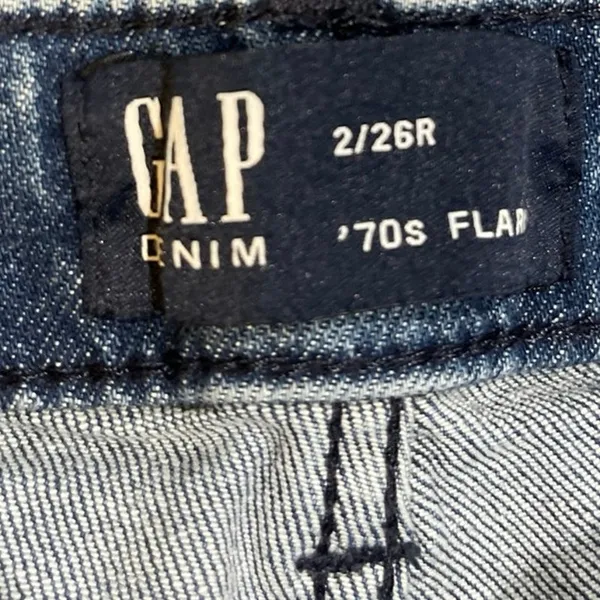 Gap High Rise Denim 70s Flare Sailor Jeans SZ 2/26 Retro Vintage Inspired - Image 4