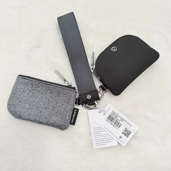 Lululemon Wristlet Dual Pouch Silver/Dark Gray  - Image 3