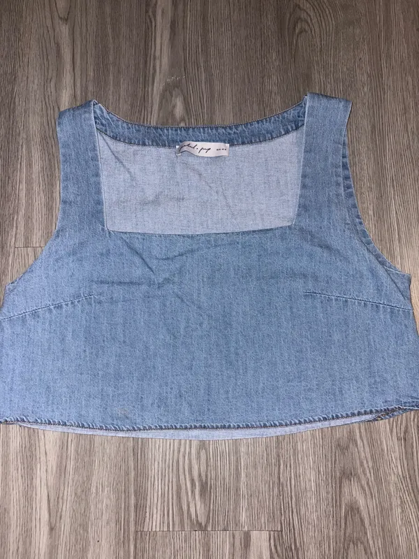 Petal & Pup Denim Crop Tank Top - Image 2