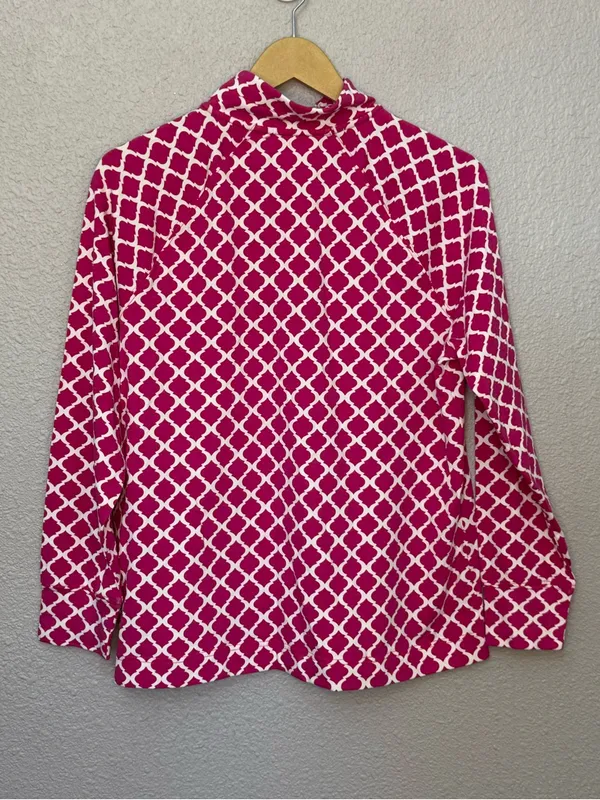 NWT Pappagallo Quarter Zip Long Sleeve Size Medium Cotton Blend - Image 2