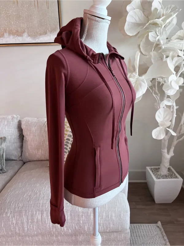 lululemon athletica Define Full-Zip Hooded Nulu Jacket In Smoky Red Size 2 - Image 5