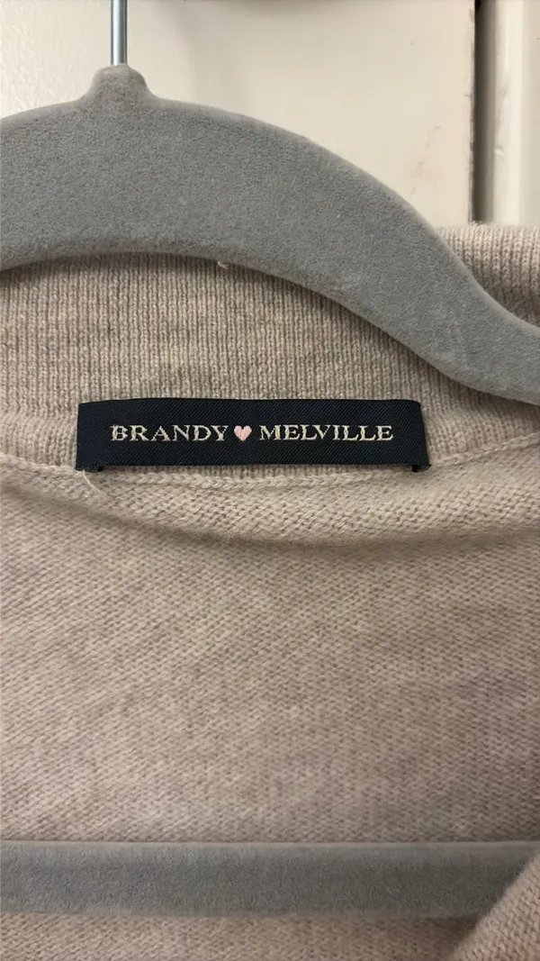 Brandy Melville quarter button up, long sleeve sweat sweater - Image 3
