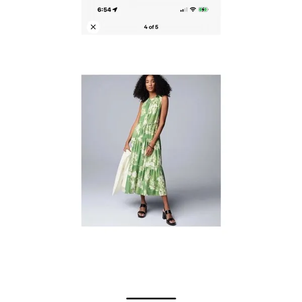 Simply Vera Vera Wang‎ fit and flare midi dress green size M - Image 2