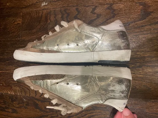 Golden Goose Metallic Low-Top Sneakers - Image 4