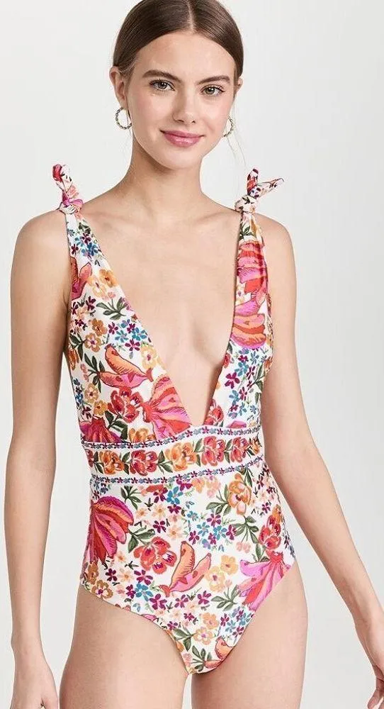 💕FARM RIO💕 Spring Bananas One Piece Swimsuit ~ Spring Bananas Print XS NWT - Image 2