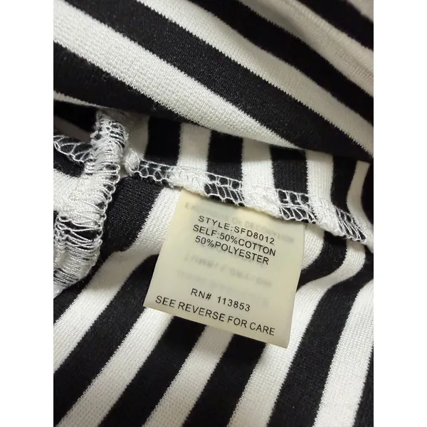 Brixon Ivy Striped Dress Womens Medium Black White Excellent Pockets Pleated - Image 6