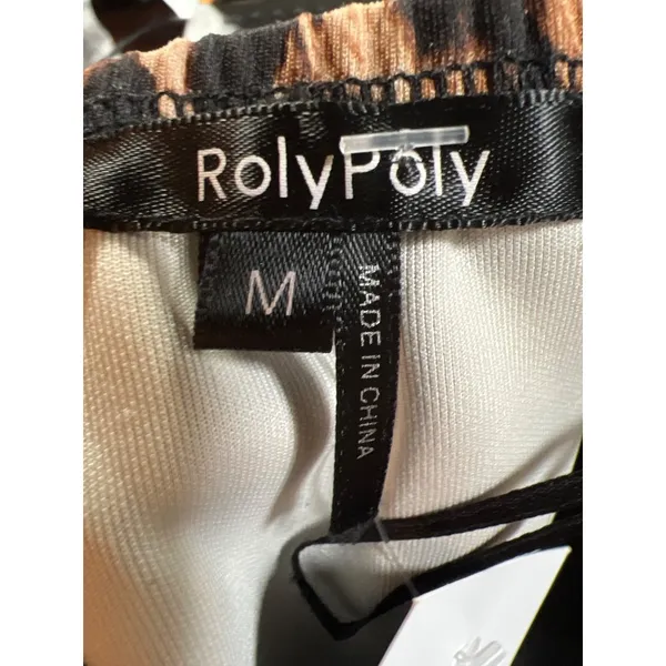 Roly Poly Leopard Print Strapless Mini Dress Brown Black Size M NWT - Image 4