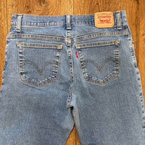 Levis 550 Relaxed Boot Cut Jeans Womens 12‎ M Blue Denim Stretch VTG y2k western - Image 3