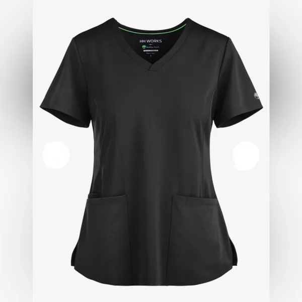 HH Works by Healing Hands Black Scrub Tops - Image 4