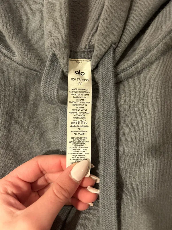 Alo Accolade Yoga Hoodie XS Grey - Image 2