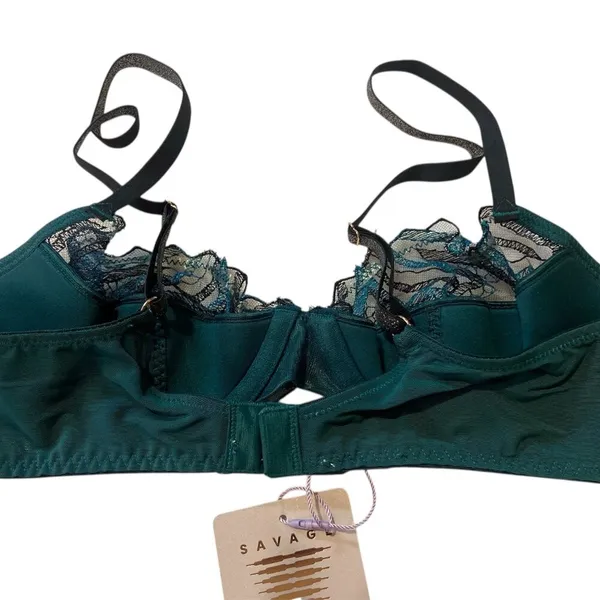 Savage X Fenty Shinning Star Half Cup Plunge Bra Blue Starstruck 34B NWT - Image 4