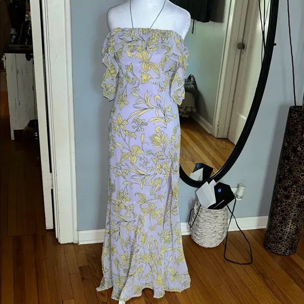 Lulu's Yellow Floral Backless Maxi Dress - Image 3