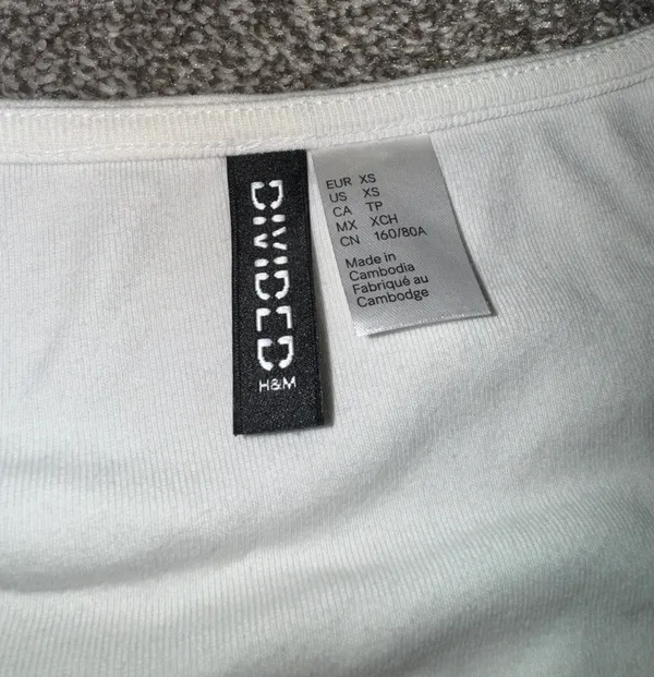 H&M White Tie Crop Top - Image 3