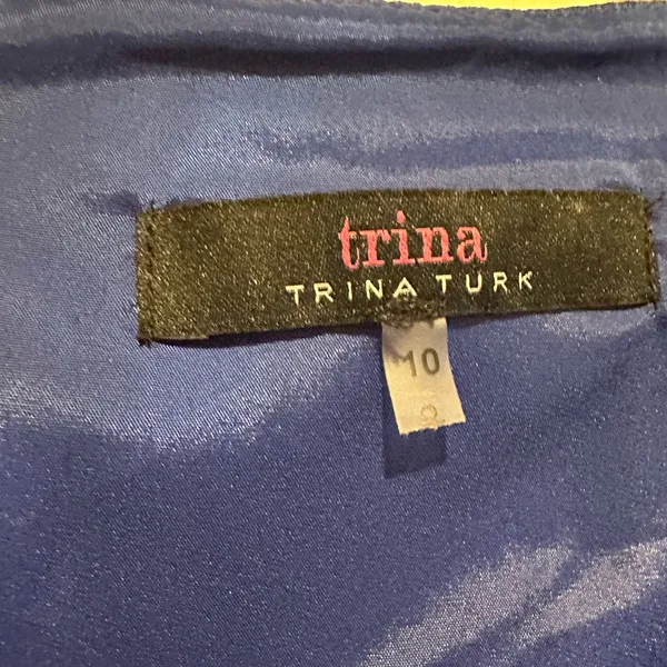 Trina Turk Cielo Diamond Ponte Sheath Wedding Guest Cocktail Party Dress Blue - Image 6