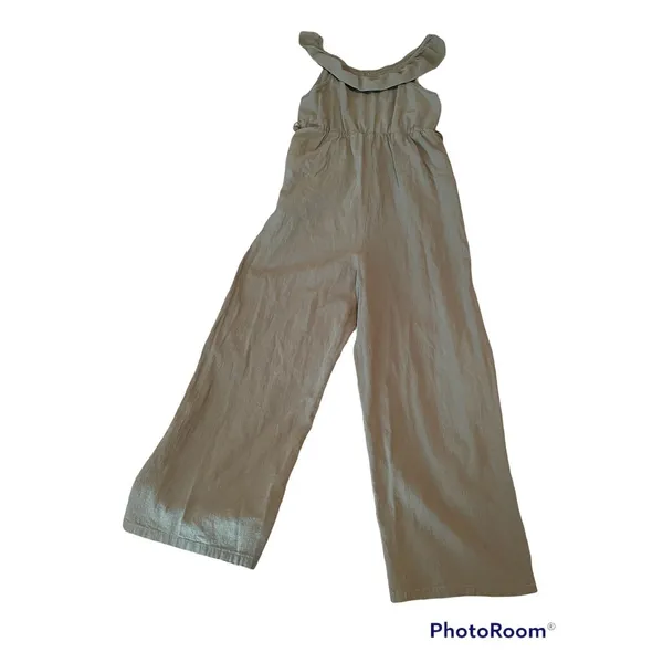 PatPat Women's Size S Ruffle Sleeveless‎ Jumpsuit Pants Green Beach Pockets - Image 5