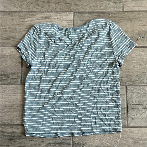 Garage Gray blue Striped Short Sleeve Tee - Image 4
