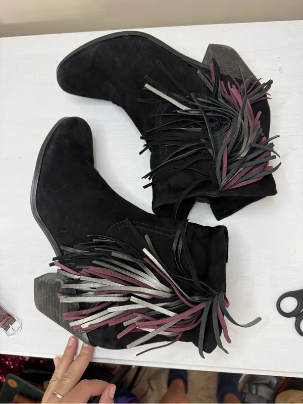 Sam Edelman Women's Louie Boot Roll Down Fringe sz 11 - Image 9