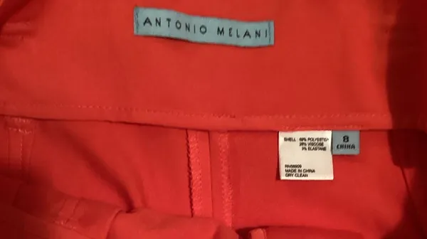 Antonio Melani Red High-Waisted Belted Wide Leg Pants Size 8 - Image 3