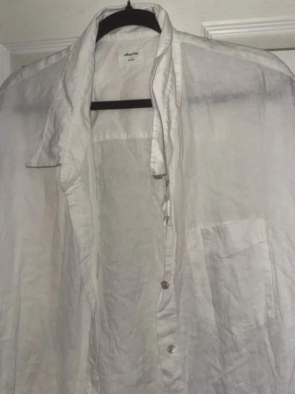 Aritzia Brand New Wilfred Free oversized White Long Sleeve Shirt Size Large - Image 4