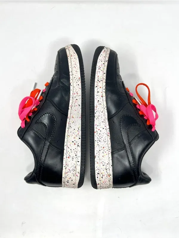 Nike Air Force 1 Supreme Low Black Laser Pink Speckled Sole Double Laced Size 9 - Image 3