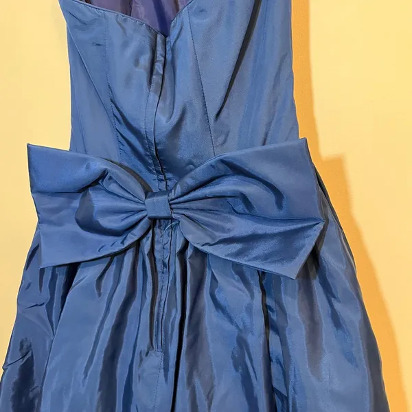 VTG 80s Gunne Sax Dress Strapless Sequin Embroidered Navy Blue Formal Prom 5/6 - Image 4