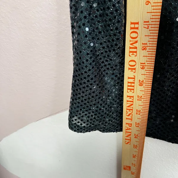 Vintage Y2k Sequin Tank Top Sz Large Black Sheer Grunge‎ Emo Mall Goth Festival - Image 4