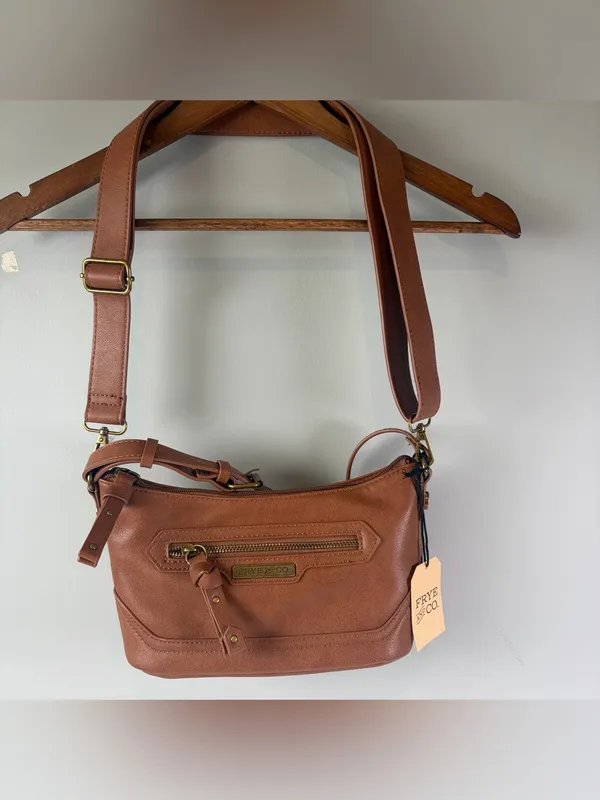FRYE AND CO Brown Shoulder Bag Zip Closeure Adjustable/Detachable Strap - Image 2