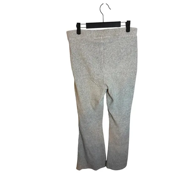 Aerie Gray Groove On Ribbed Velour Flare Sweatpants - Image 3
