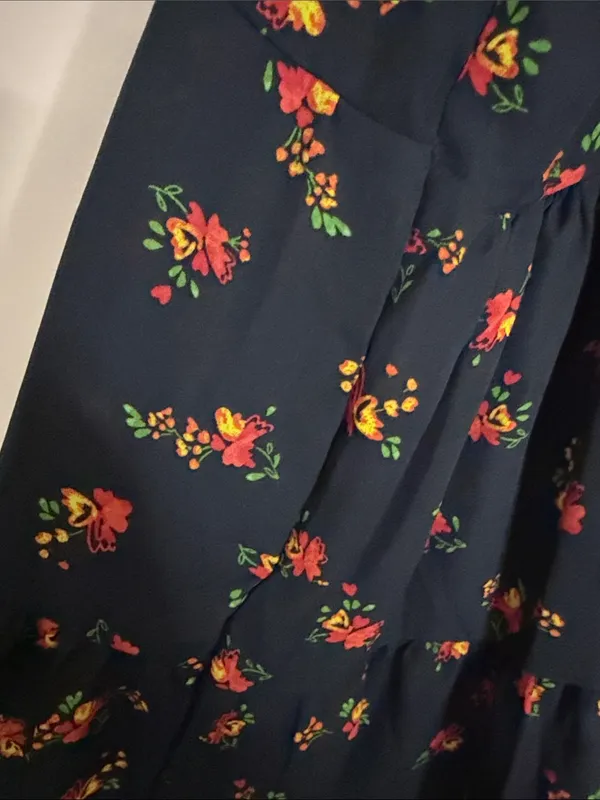 Heart Hips Black Mini Sundress with Red and Yellow Floral - Image 6