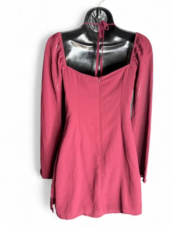 White Fox Long Sleeve Mini Dress Wine size XS - Image 3