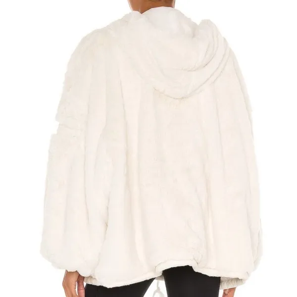 Free People Movement Take a Moment Faux Fur Hooded Jacket in ivory. - Image 12