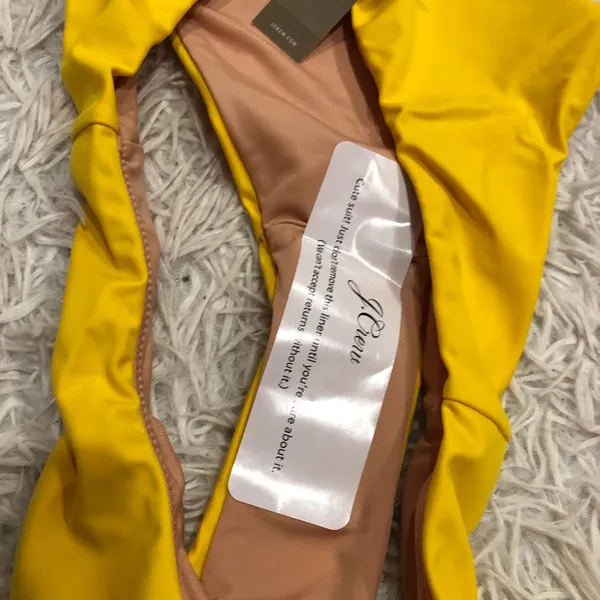 J‎ Crew Curved Waist Cheeky Bikini Bottom Yellow Size Medium - Image 6