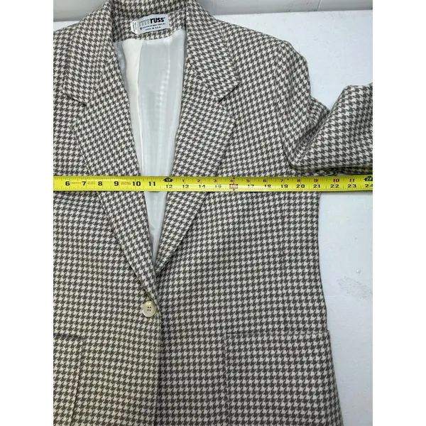 Vintage Women's Blazer New Attitude Div Of Russ Togs Herringbone Size 14 - Image 5