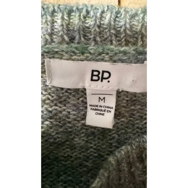 BP Nordstrom Women's Green Ombre Striped Crewneck Pullover‎ Sweater Medium - Image 2